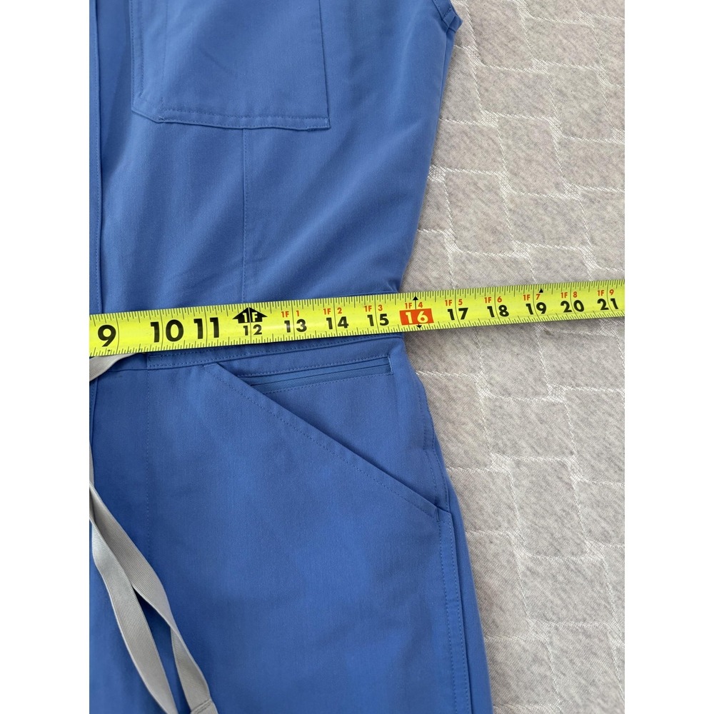 Figs Women's Light Blue Short Sleeve Medical Jumpsuit Romper - Picture 9 of 11